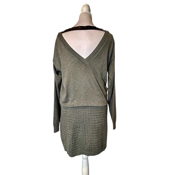 Laundry Sweater Dress Womens Size S Gray Blouson Cutout Back Mini Stretch Soft - Picture 4 of 11